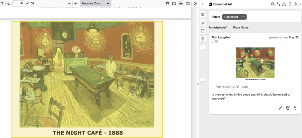 Image annotation with selectable text included and no image description added